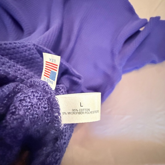 St Croix Blue/Purple Crewneck Golf Cotton Sweater Size Large - Picture 5 of 8